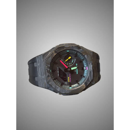 Casio G-Shock GA2100 – Black Carbon Fiber Luminous | Custom Casioak | Men's watch | Mod premium | Men's Gift | Custom watch | Modded G-Shock - ChronoCustom