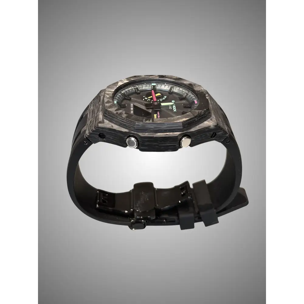 Casio G-Shock GA2100 – Black Carbon Fiber Luminous | Custom Casioak | Men's watch | Mod premium | Men's Gift | Custom watch | Modded G-Shock - ChronoCustom