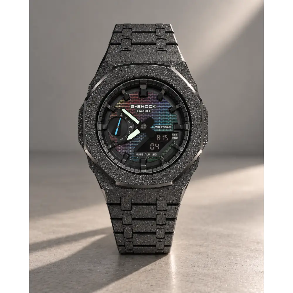 Casio G-Shock Mod Watch - Black Frosted - GA-2100 Custom Casioak - ChronoCustom