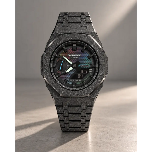 Casio G-Shock Mod Watch - Black Frosted - GA-2100 Custom Casioak - ChronoCustom