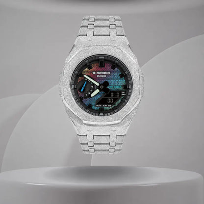 Casio G-Shock Mod Watch - Black Frosted - GA-2100 Custom Casioak - ChronoCustom