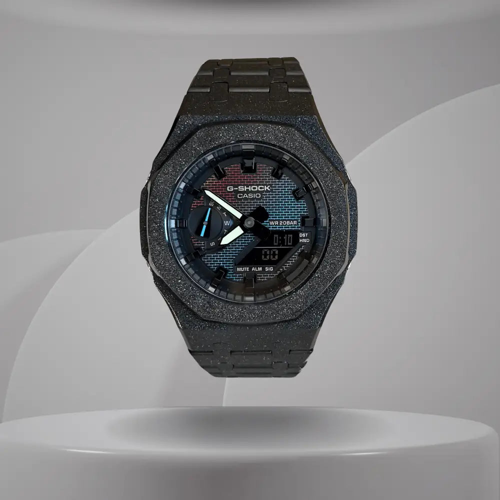 Casio G-Shock Mod Watch - Black Frosted - GA-2100 Custom Casioak - ChronoCustom