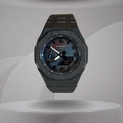Casio G-Shock Mod Watch - Black Frosted - GA-2100 Custom Casioak - ChronoCustom