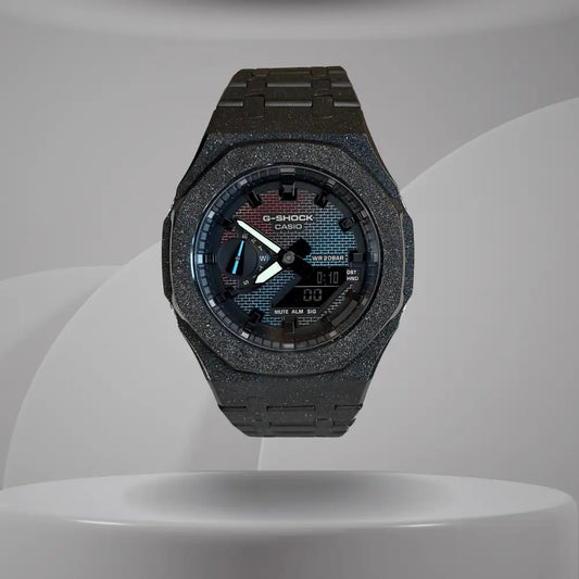 Casio G-Shock Mod Watch - Black Frosted - GA-2100 Custom Casioak - ChronoCustom
