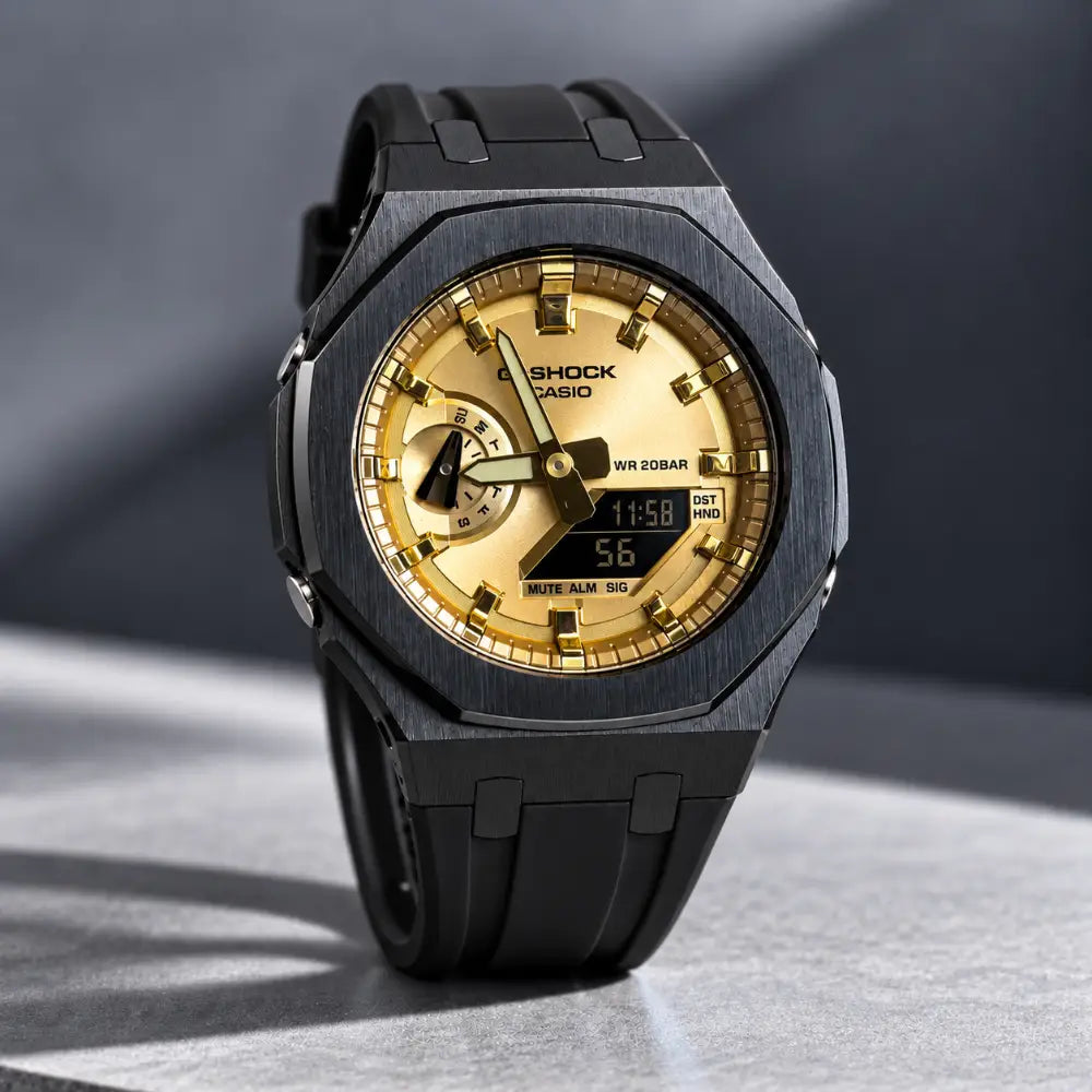 Casio G-Shock Mod Watch - Black Gold - GA-2100 Custom Casioak