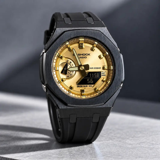 Casio G-Shock Mod Watch - Black Gold - GA-2100 Custom Casioak