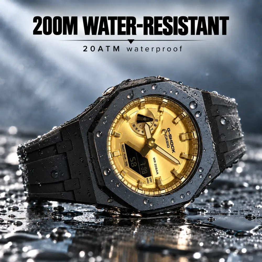 Casio G-Shock Mod Watch - Black Gold - GA-2100 Custom Casioak