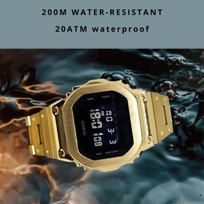 Casio G-Shock Mod Watch - Black Gold - DW5600 Custom Casioak - ChronoCustom