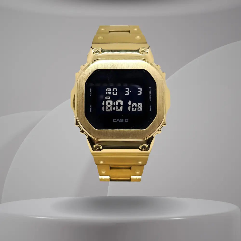 Casio G-Shock Mod Watch - Black Gold - DW5600 Custom Casioak - ChronoCustom