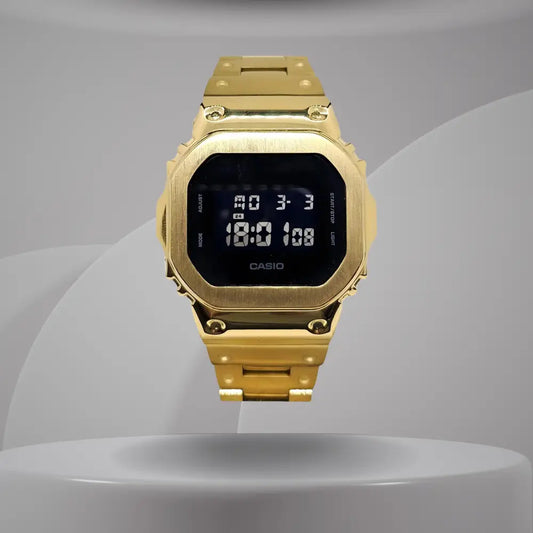Casio G-Shock Mod Watch - Black Gold - DW5600 Custom Casioak - ChronoCustom