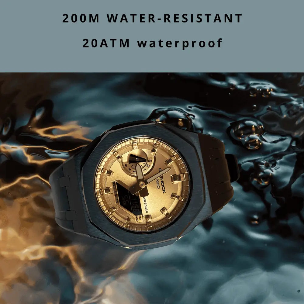 Casio G-Shock Mod Watch - Black Gold - GA-2100 Custom Casioak - ChronoCustom