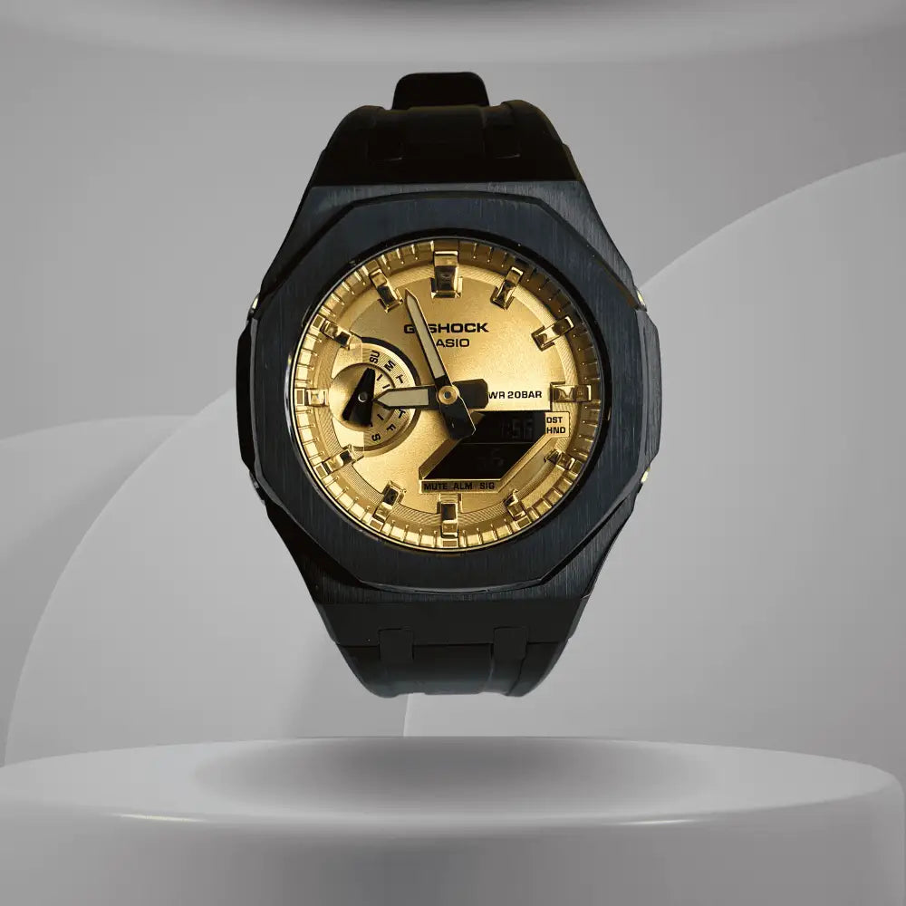 Casio G-Shock Mod Watch - Black Gold - GA-2100 Custom Casioak - ChronoCustom