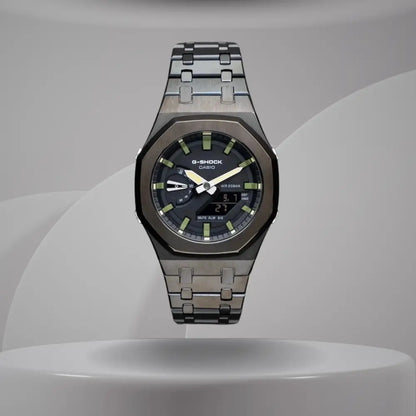 Casio G-Shock Mod Watch - Black Green Olive - GA-2100 Custom Casioak - ChronoCustom