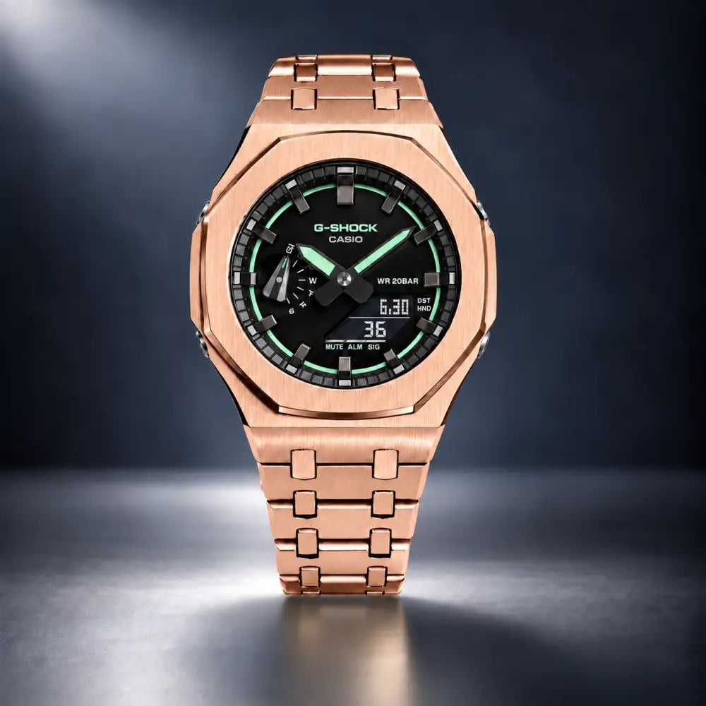 Casio G-Shock Mod Watch - Black Green - GA-2100 Custom Casioak
