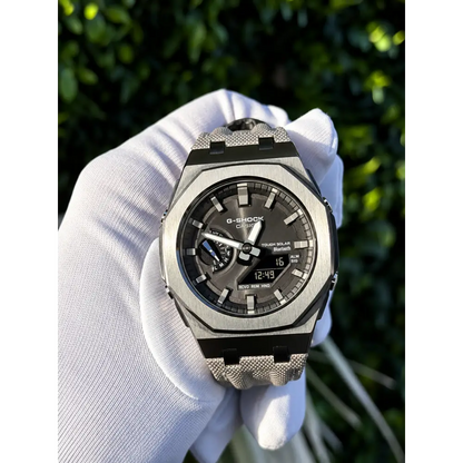 CasiOak Custom Watch – Black Metal Bluetooth – G-Shock GA2100 Mod