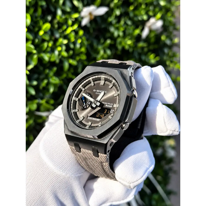 CasiOak Custom Watch – Black Metal Bluetooth – G-Shock GA2100 Mod