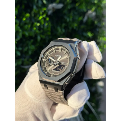 Montre CasiOak Custom – Black Metal Bluetooth – Mod G-Shock GA2100