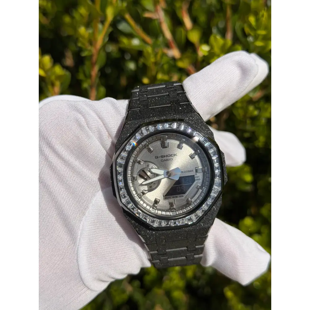 Montre CasiOak Custom – Black Silver Frosted Diamond - Mod G-Shock GA2100