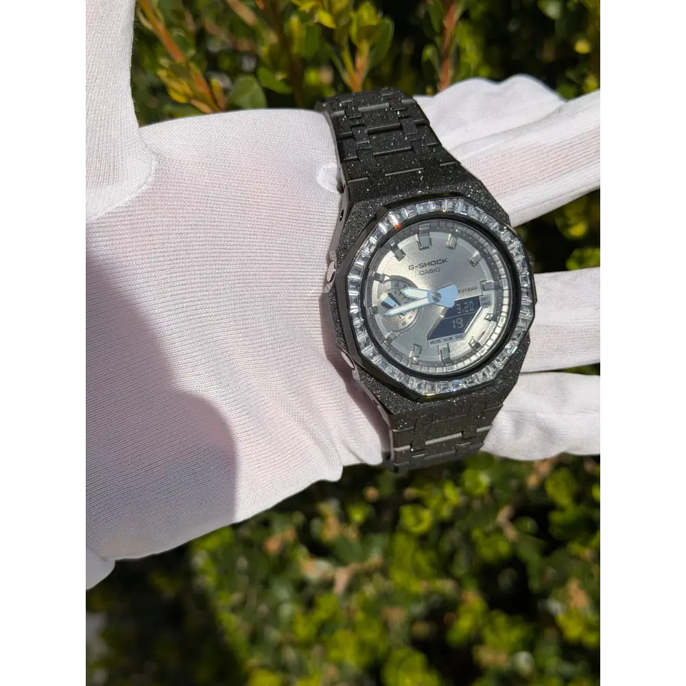 Montre CasiOak Custom – Black Silver Frosted Diamond - Mod G-Shock GA2100