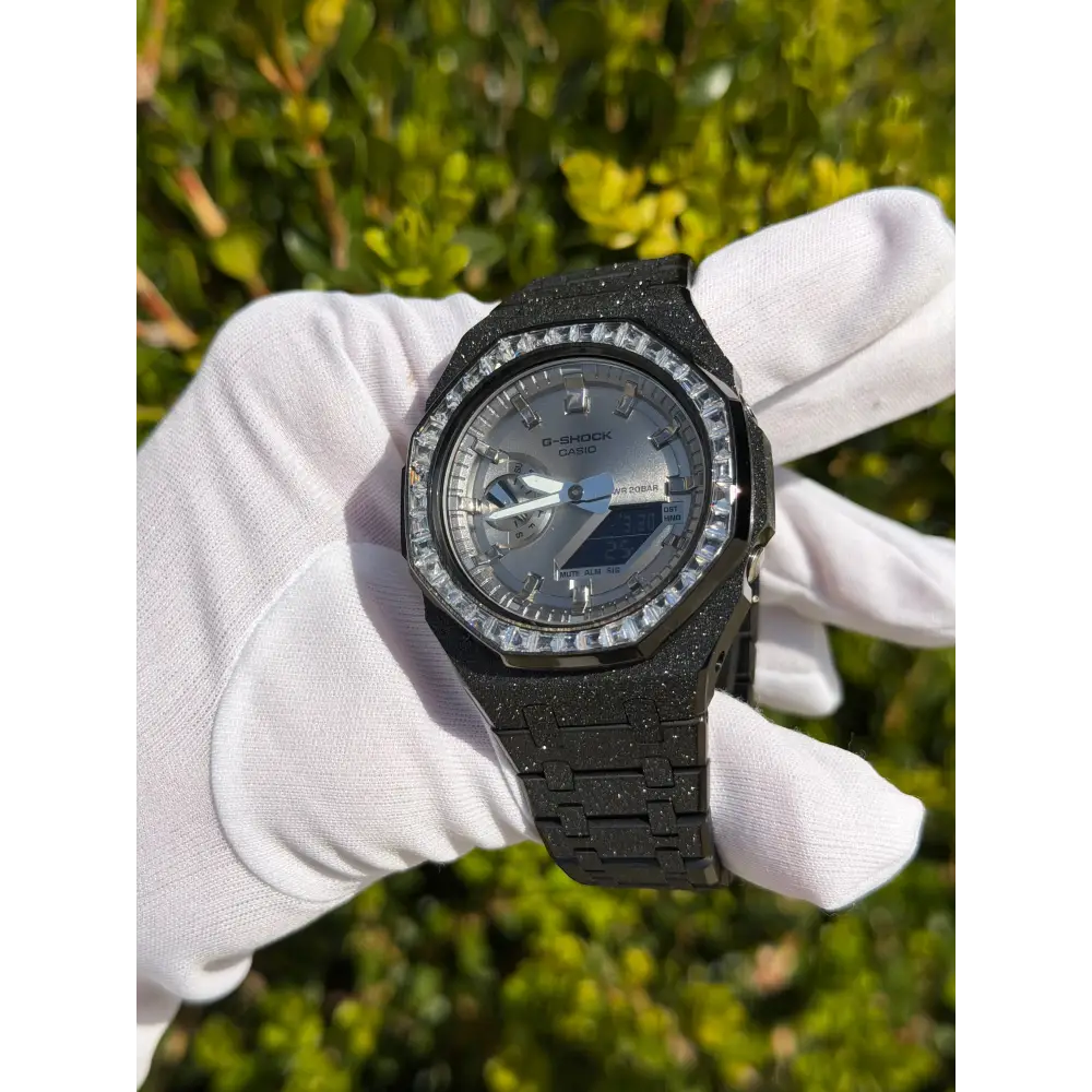 Montre CasiOak Custom – Black Silver Frosted Diamond - Mod G-Shock GA2100