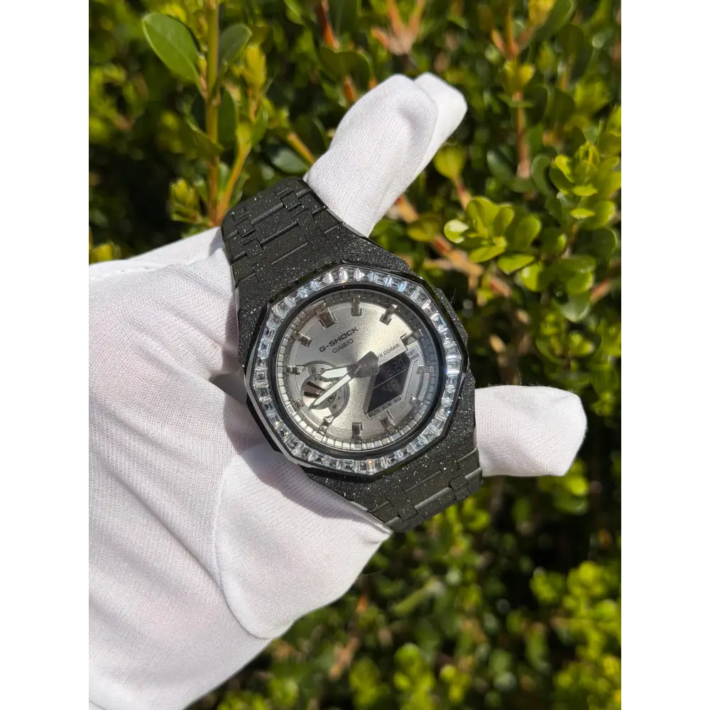 Montre CasiOak Custom – Black Silver Frosted Diamond - Mod G-Shock GA2100