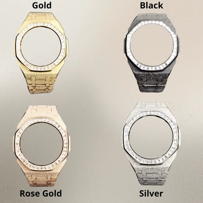 Montre CasiOak Custom – Black Silver Frosted Diamond