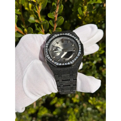 Montre CasiOak Custom – Black Silver Frosted Diamond - Mod G-Shock GA2100