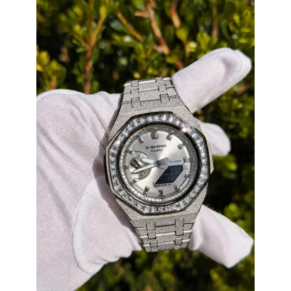 Montre CasiOak Custom – Black Silver Frosted Diamond - Mod G-Shock GA2100