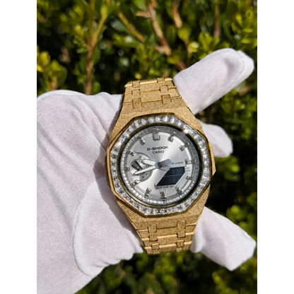 Montre CasiOak Custom – Black Silver Frosted Diamond - Mod G-Shock GA2100