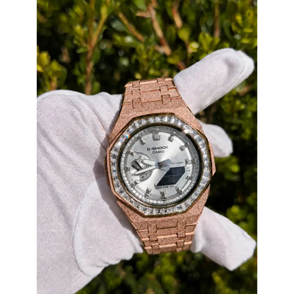 Montre CasiOak Custom – Black Silver Frosted Diamond - Mod G-Shock GA2100