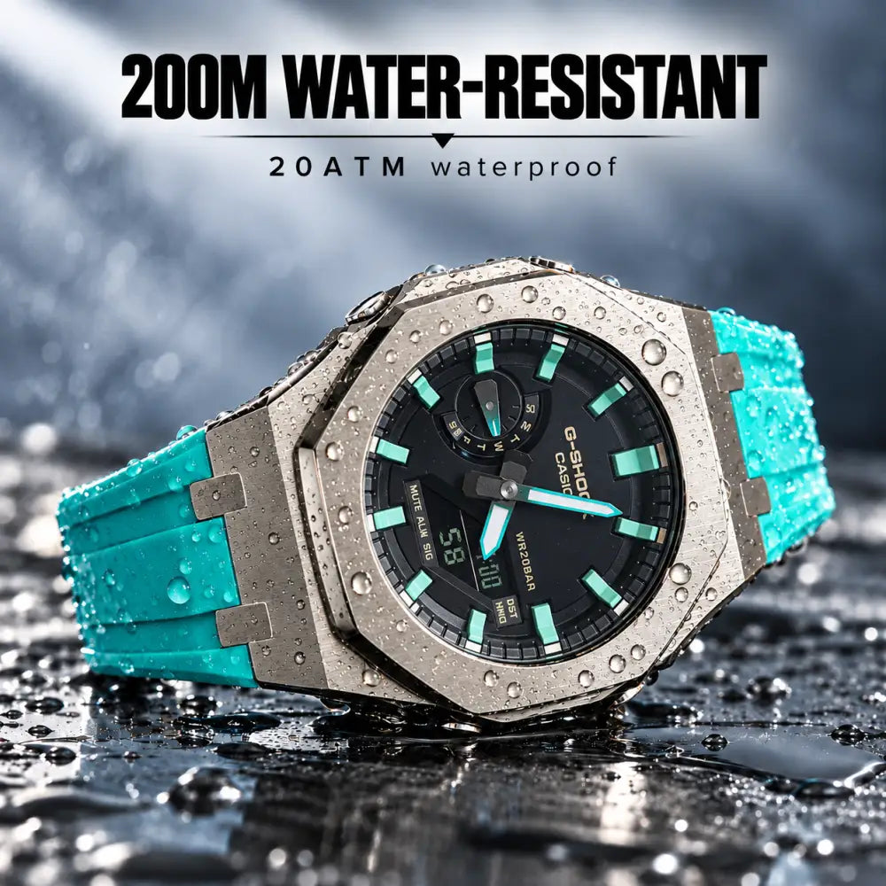 Casio G-Shock Mod Watch - Blue Green - GA-2100 Custom Casioak