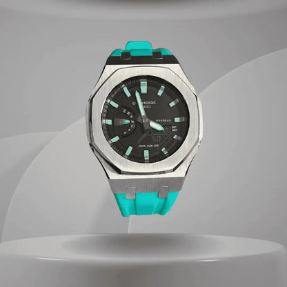 Casio G-Shock Mod Watch - Blue Green - GA-2100 Custom Casioak