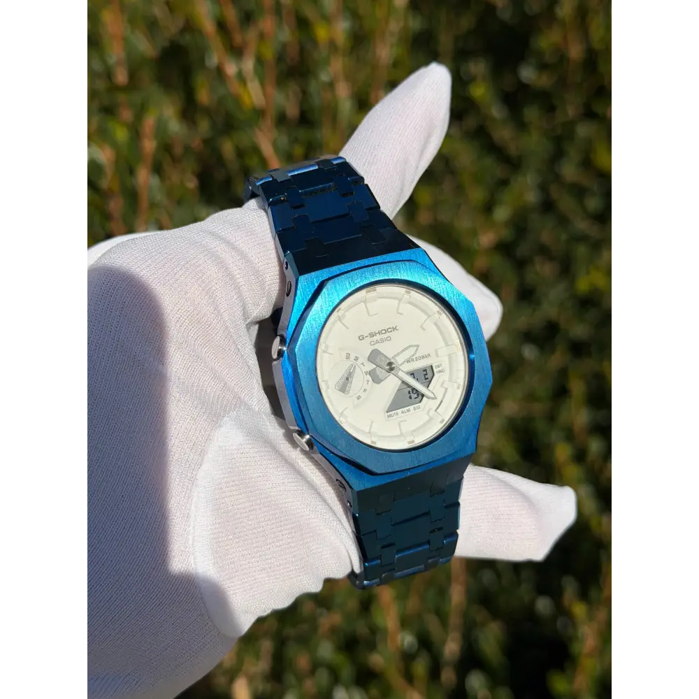 Montre CasiOak Custom – Dark Blue White - Mod G-Shock GA2100