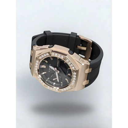 Montre CasiOak Custom – Diamond Black Rose Gold - Mod G-Shock GMAS2100