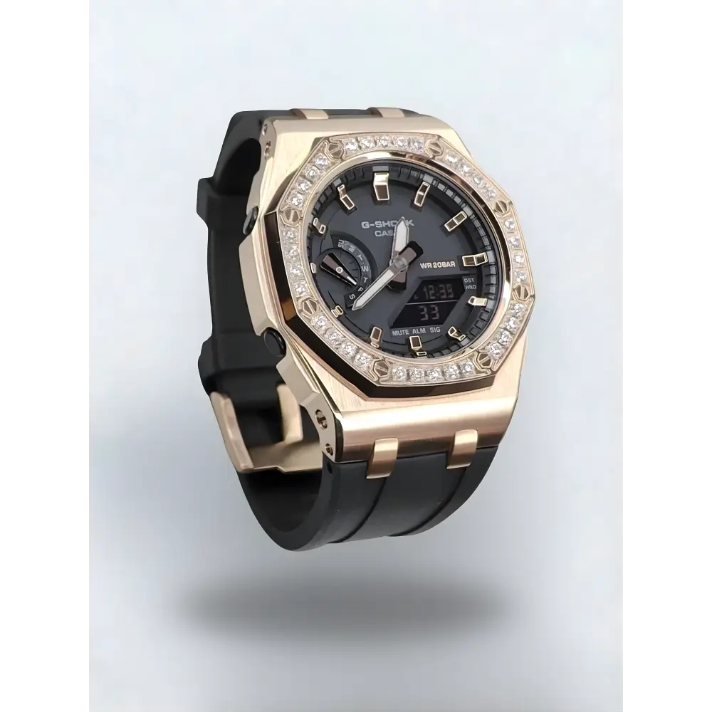 Montre CasiOak Custom – Diamond Black Rose Gold - Mod G-Shock GMAS2100