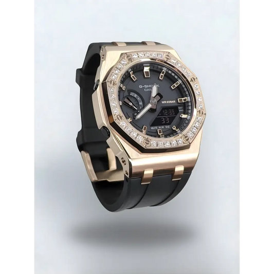 Montre CasiOak Custom – Diamond Black Rose Gold - Mod G-Shock GMAS2100