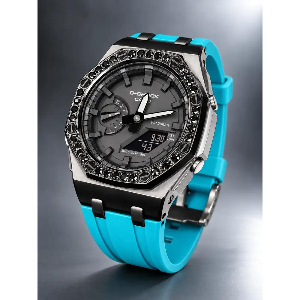 Montre CasiOak Custom – Diamond Sky Blue Miami - Mod G-Shock GA2100