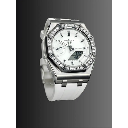Montre CasiOak Custom – Diamond Full White - Mod G-Shock GMAS2100