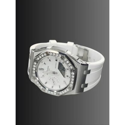 Montre CasiOak Custom – Diamond Full White - Mod G-Shock GMAS2100