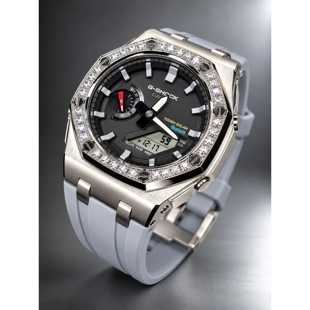Montre CasiOak Custom – Diamond Royal Grey Bluetooth - Mod G-Shock GAB2100