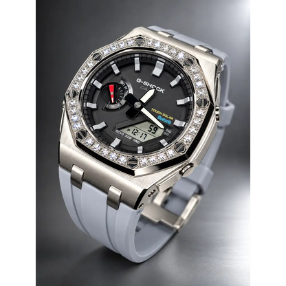 Montre CasiOak Custom – Diamond Royal Grey Bluetooth - Mod G-Shock GAB2100