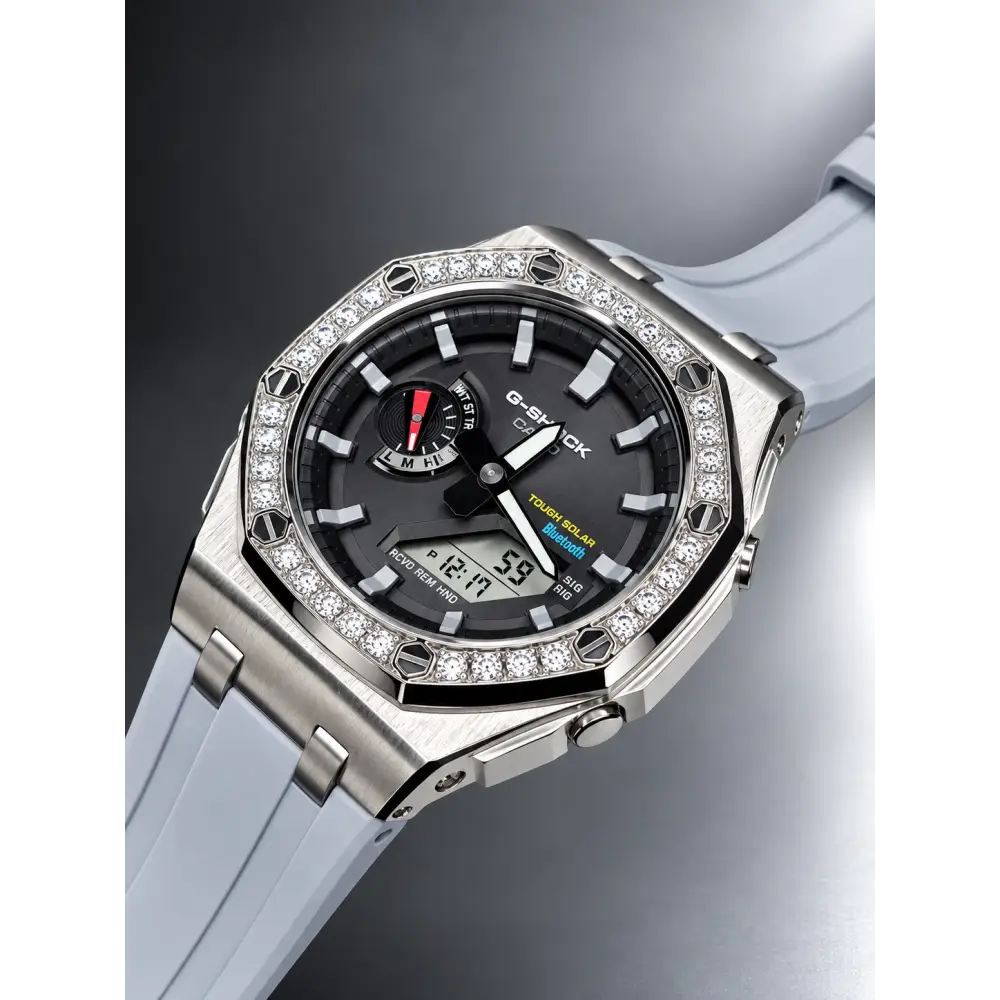Montre CasiOak Custom – Diamond Royal Grey Bluetooth - Mod G-Shock GAB2100