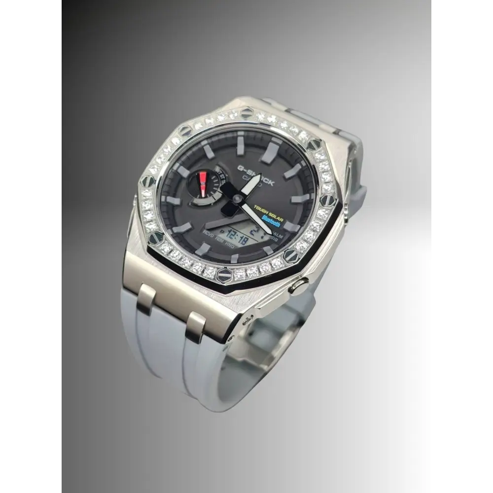 Montre CasiOak Custom – Diamond Royal Grey Bluetooth - Mod G-Shock GAB2100