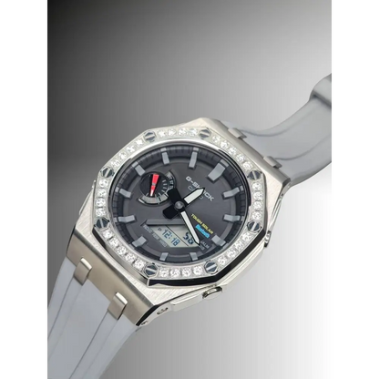 Montre CasiOak Custom – Diamond Royal Grey Bluetooth - Mod G-Shock GAB2100
