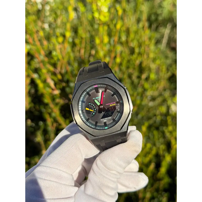 Montre CasiOak Custom – Full Black Bluetooth - Mod G-Shock GAB2100