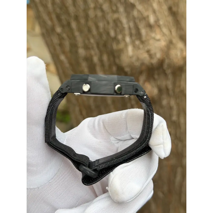 Montre CasiOak Custom – Full Black Carbon Fiber - Nylon Canvas Velcro Strap - Mod G-Shock GA2100