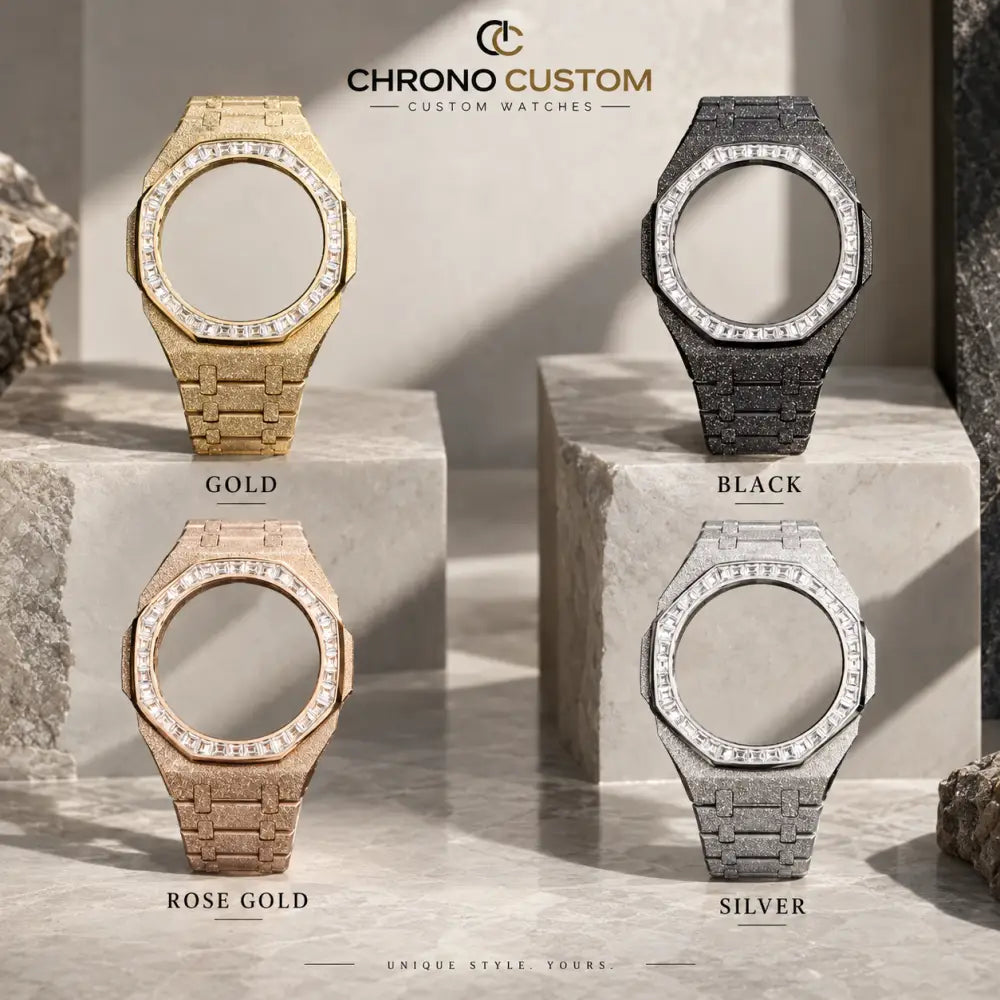 Montre CasiOak Custom – Bracelet Frosted diamond bezel - Mod G-Shock GA2100
