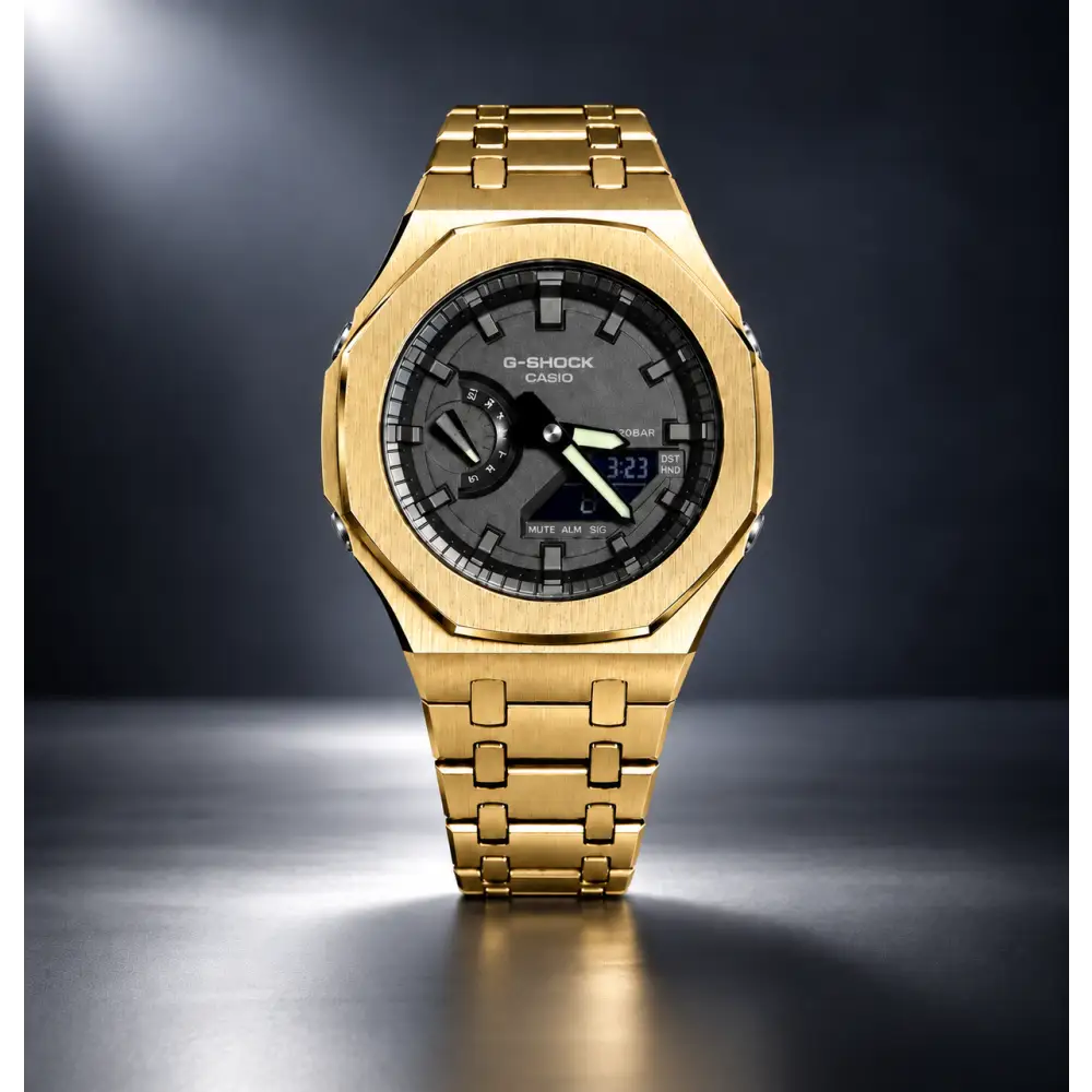 Montre Personnalisée Casio G-Shock - Full Black Gold - GA-2100 Custom Casioak