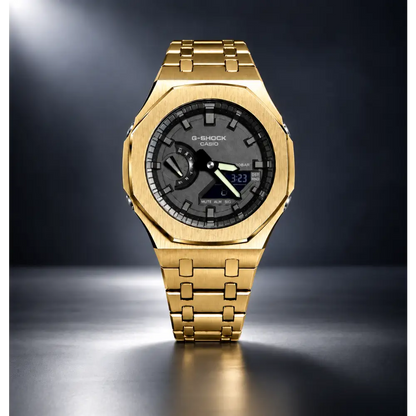 Montre Personnalisée Casio G-Shock - Full Black Gold - GA-2100 Custom Casioak