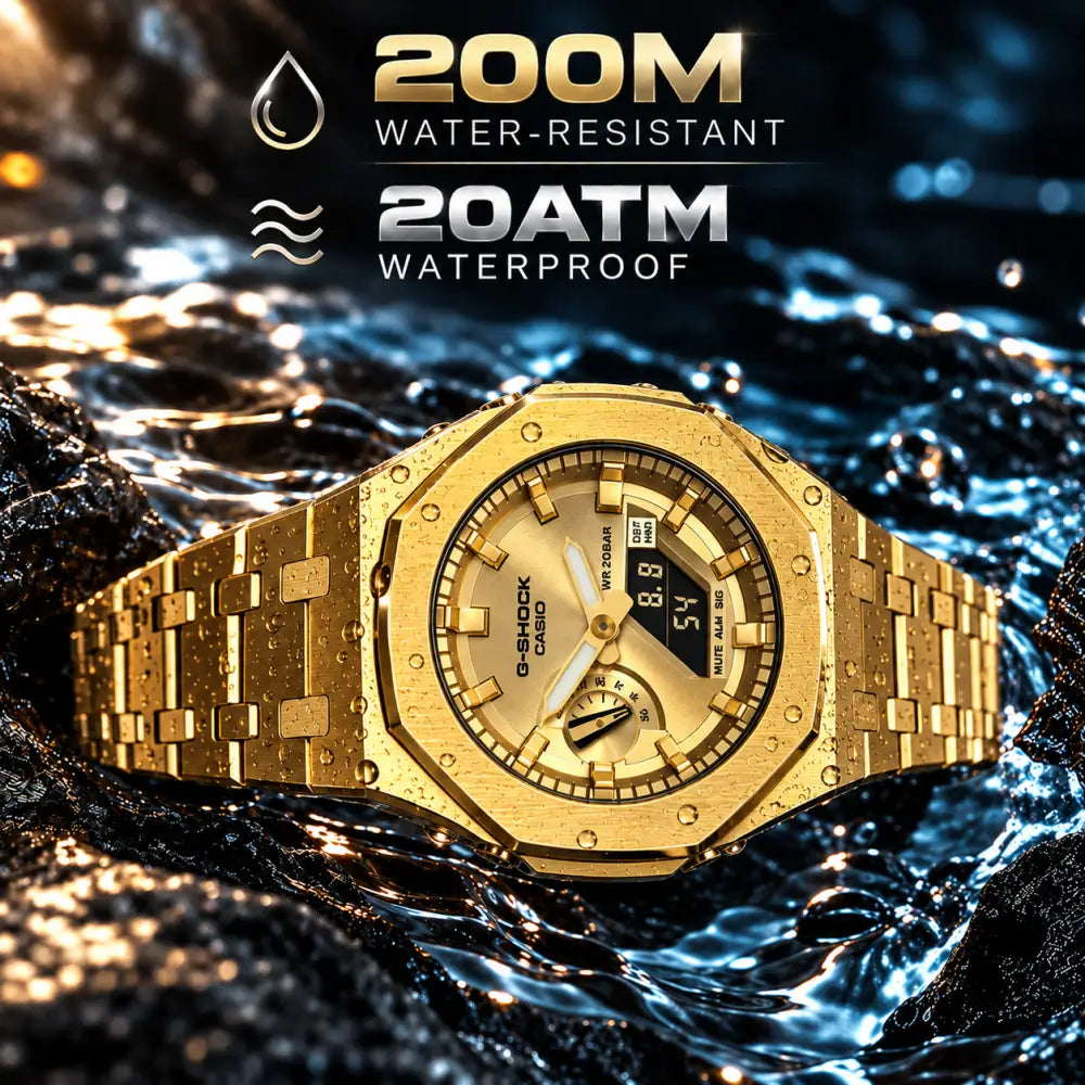 Casio G-Shock Mod Watch - Full Gold - GA-2100 Custom Casioak